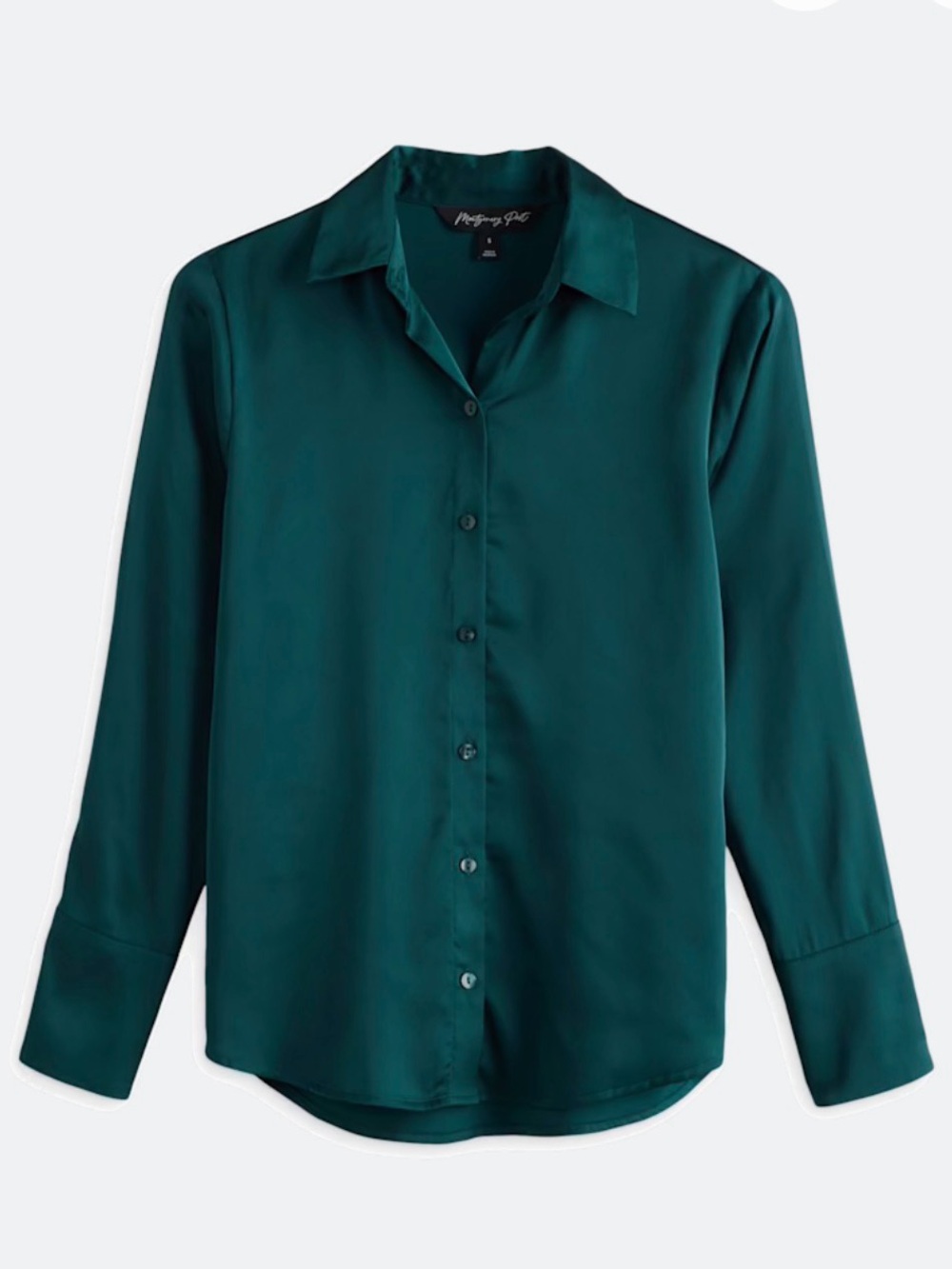Teal Button-Up Blouse